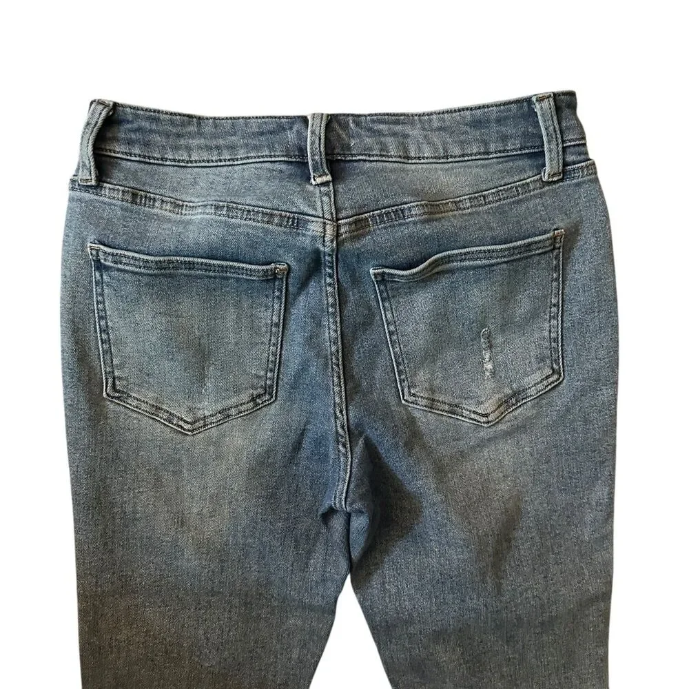 Pistola Women's Cropped‎ Stretchy Distressed Straight Leg Jeans Size 28